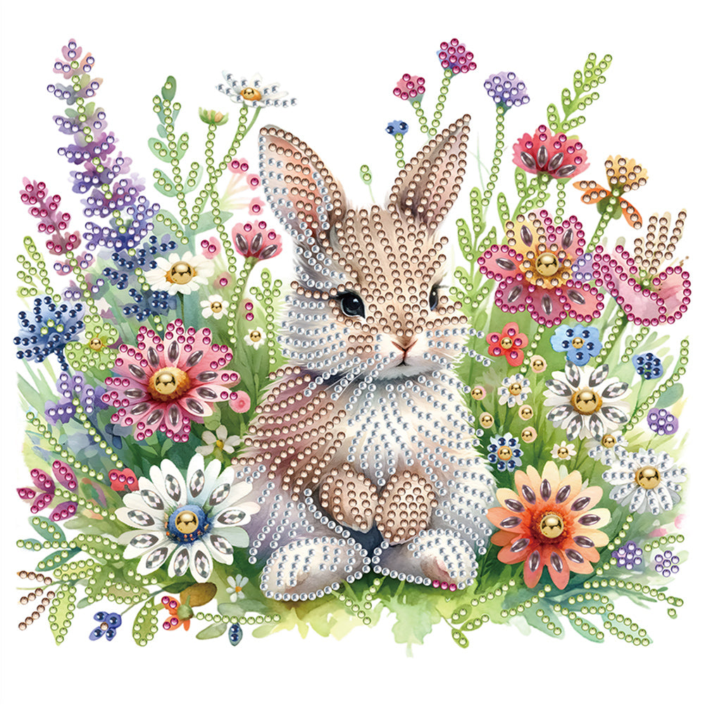 Garden Rabbit - Special Shaped Drill Diamond Painting 30*30CM