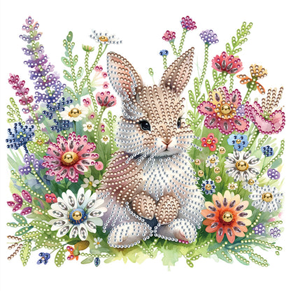 Garden Rabbit - Special Shaped Drill Diamond Painting 30*30CM