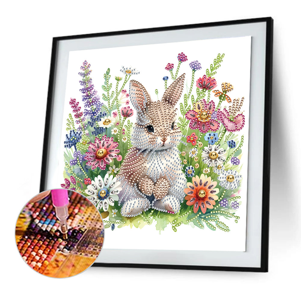 Garden Rabbit - Special Shaped Drill Diamond Painting 30*30CM