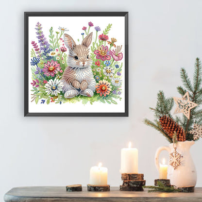 Garden Rabbit - Special Shaped Drill Diamond Painting 30*30CM