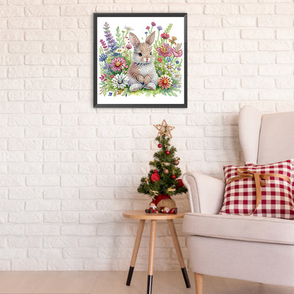 Garden Rabbit - Special Shaped Drill Diamond Painting 30*30CM