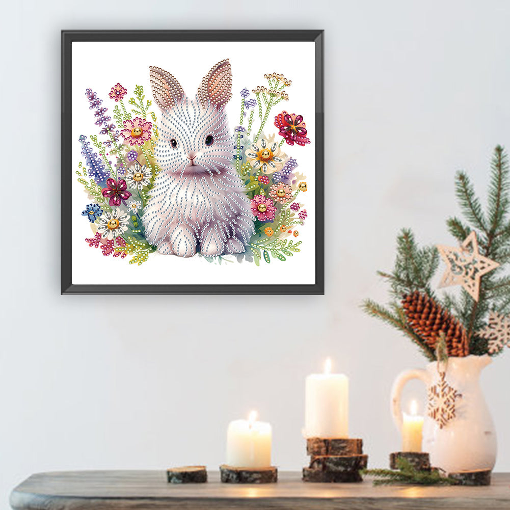 Garden Rabbit - Special Shaped Drill Diamond Painting 30*30CM