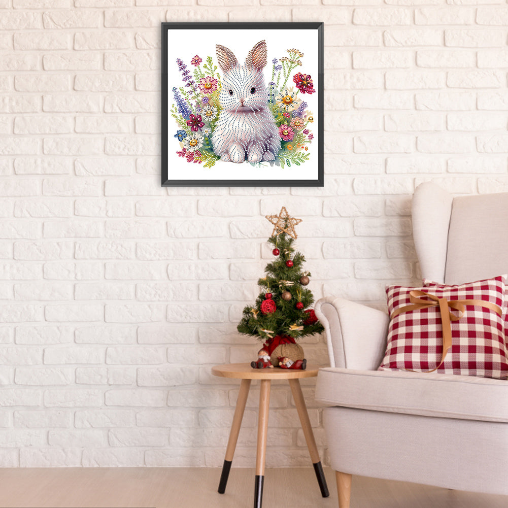 Garden Rabbit - Special Shaped Drill Diamond Painting 30*30CM