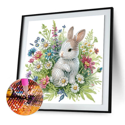 Garden Rabbit - Special Shaped Drill Diamond Painting 30*30CM