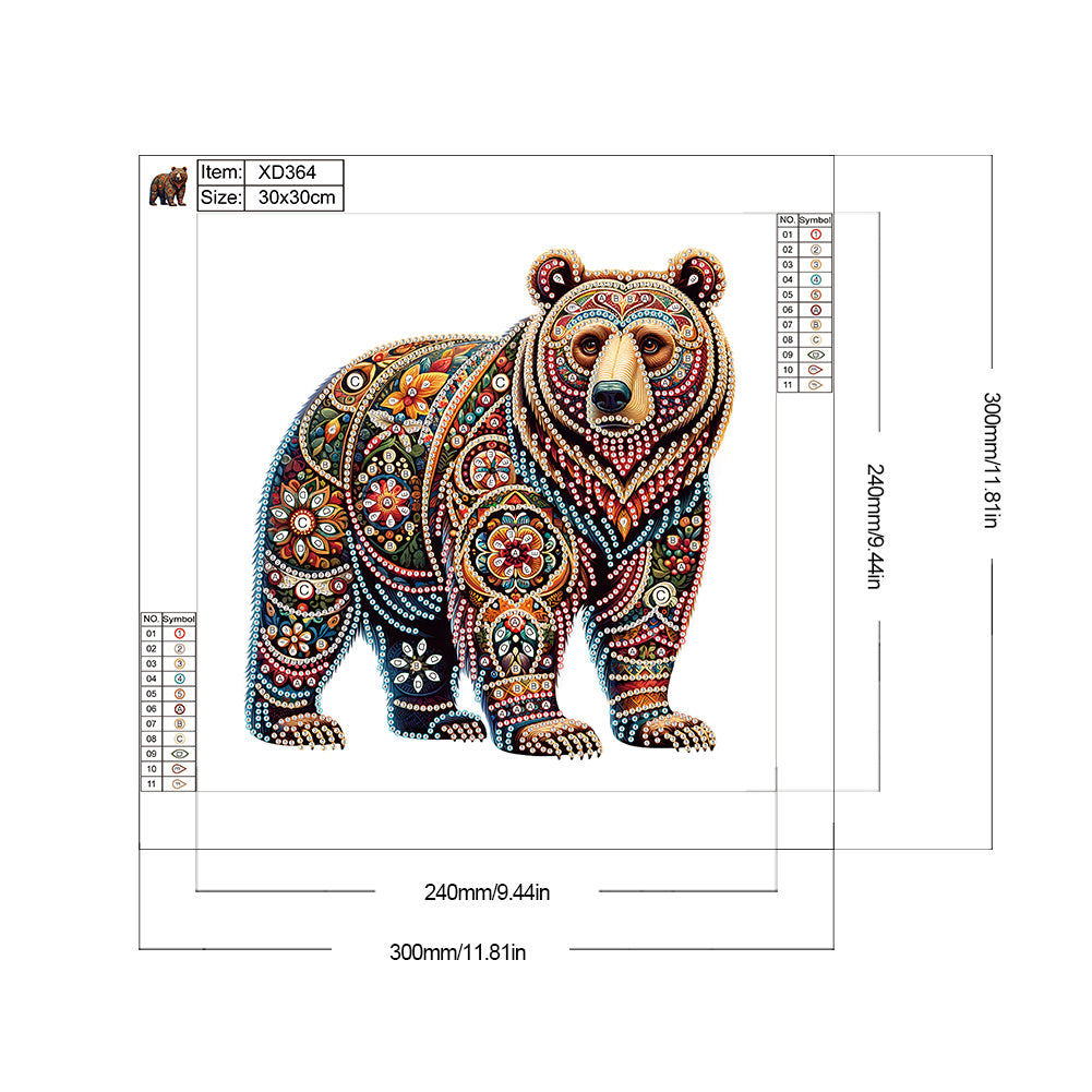 Gorgeous Bear - Special Shaped Drill Diamond Painting 30*30CM