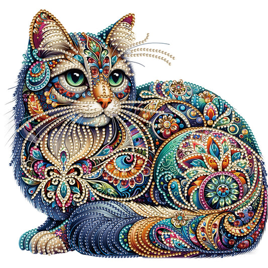 Gorgeous Cat - Special Shaped Drill Diamond Painting 30*30CM