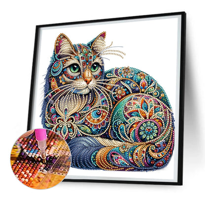 Gorgeous Cat - Special Shaped Drill Diamond Painting 30*30CM