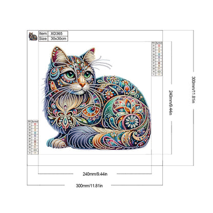 Gorgeous Cat - Special Shaped Drill Diamond Painting 30*30CM