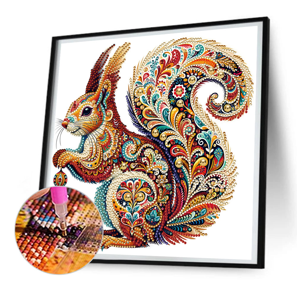 Gorgeous Squirrel - Special Shaped Drill Diamond Painting 30*30CM