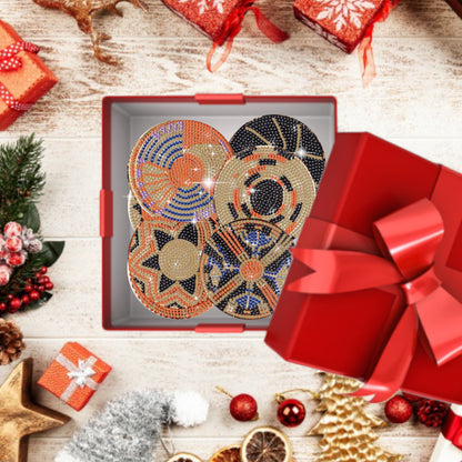 8 Pcs Wooden Diamond Painting Coasters Kits with Holder for Beginners (Flower)