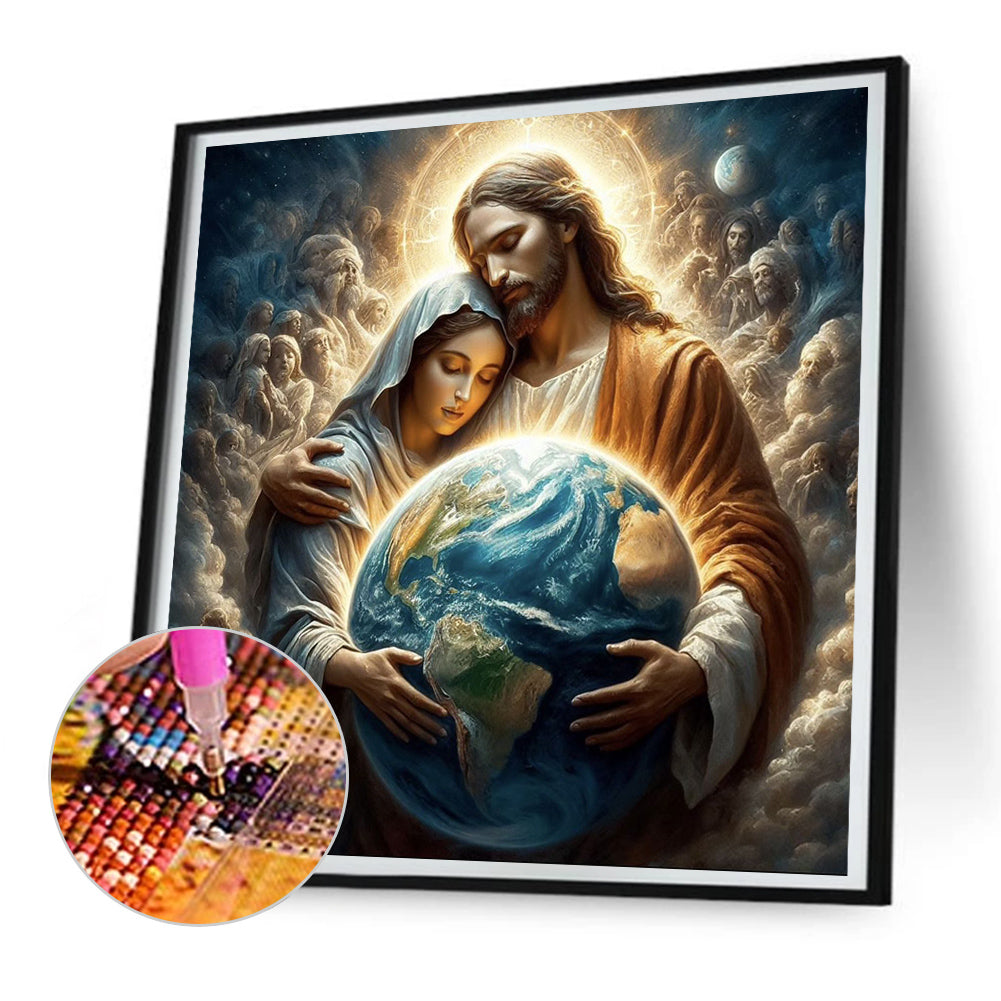 Jesus And The Virgin - Full Round Drill Diamond Painting 30*30CM