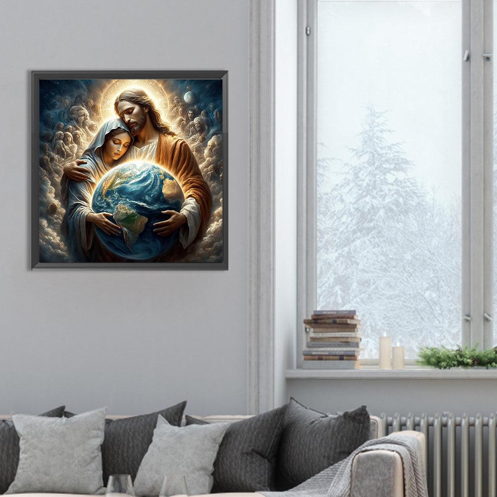 Jesus And The Virgin - Full Round Drill Diamond Painting 30*30CM