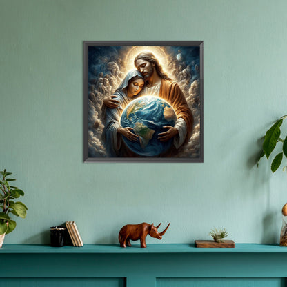 Jesus And The Virgin - Full Round Drill Diamond Painting 30*30CM