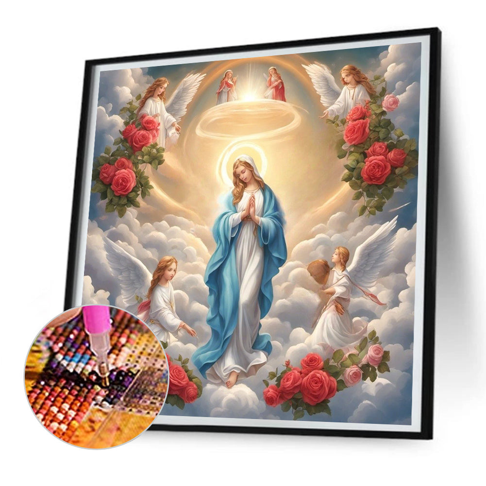 Jesus And The Virgin - Full Round Drill Diamond Painting 30*30CM