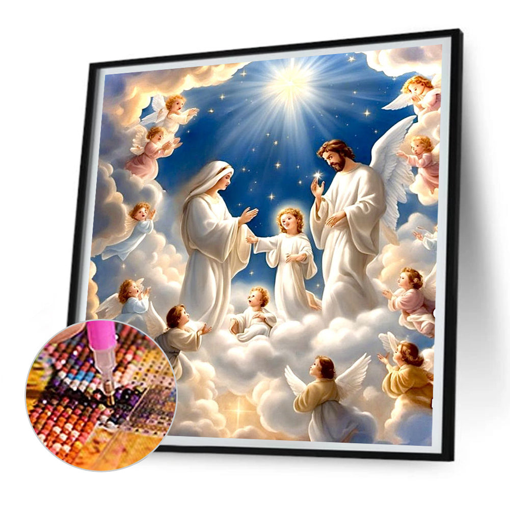 Jesus And The Virgin - Full Round Drill Diamond Painting 30*30CM