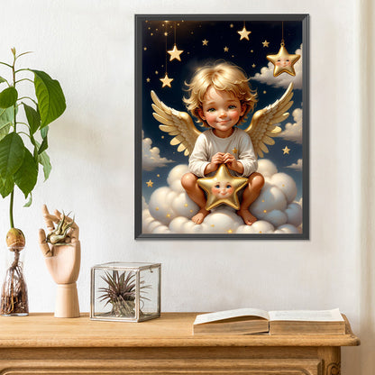 Angel On Clouds - Full Round Drill Diamond Painting 30*40CM