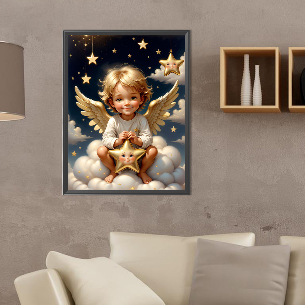 Angel On Clouds - Full Round Drill Diamond Painting 30*40CM