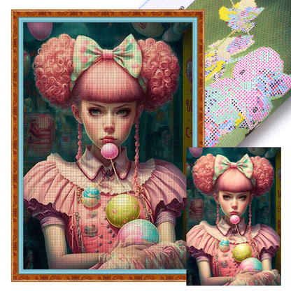 Cartoon Girl - 11CT Stamped Cross Stitch 40*60CM