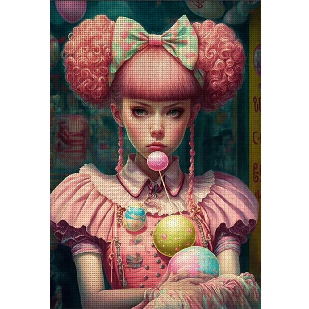 Cartoon Girl - 11CT Stamped Cross Stitch 40*60CM