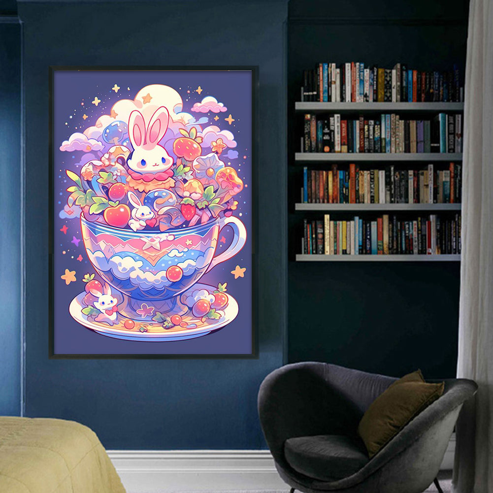 Bunny In Teacup - 11CT Stamped Cross Stitch 40*60CM