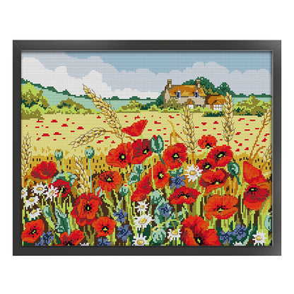 Poppy - 11CT Stamped Cross Stitch 55*42CM(Joy Sunday)