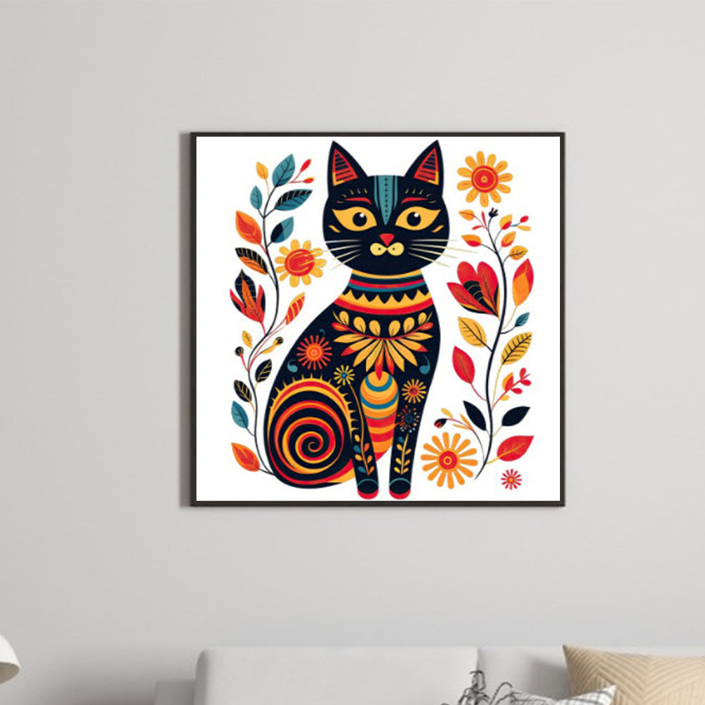 Little Black Cat - Full Round Drill Diamond Painting 40*40CM