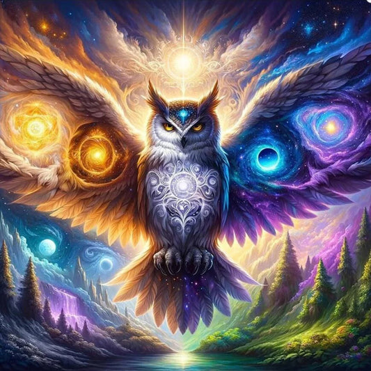 Flying Owl - Full Round Drill Diamond Painting 30*30CM