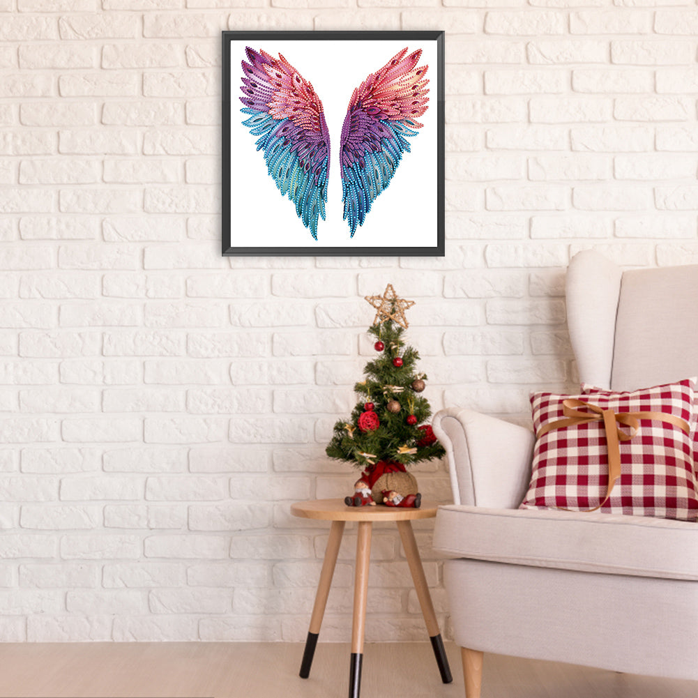 Colorful Wings - Special Shaped Drill Diamond Painting 30*30CM