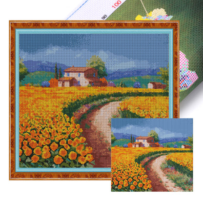 Garden Shed Three - 14CT Stamped Cross Stitch 44*40CM(Joy Sunday)