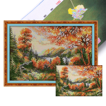 Autumn Scenery - 14CT Stamped Cross Stitch 46*29CM(Joy Sunday)