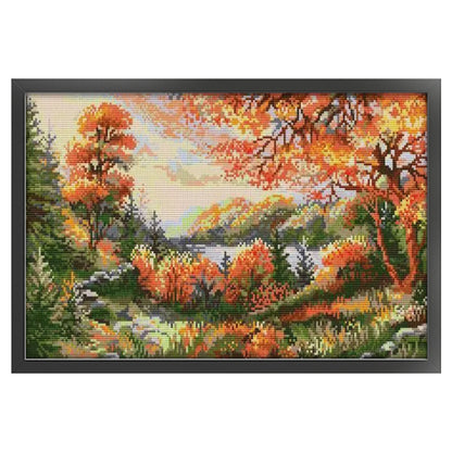 Autumn Scenery - 14CT Stamped Cross Stitch 46*29CM(Joy Sunday)