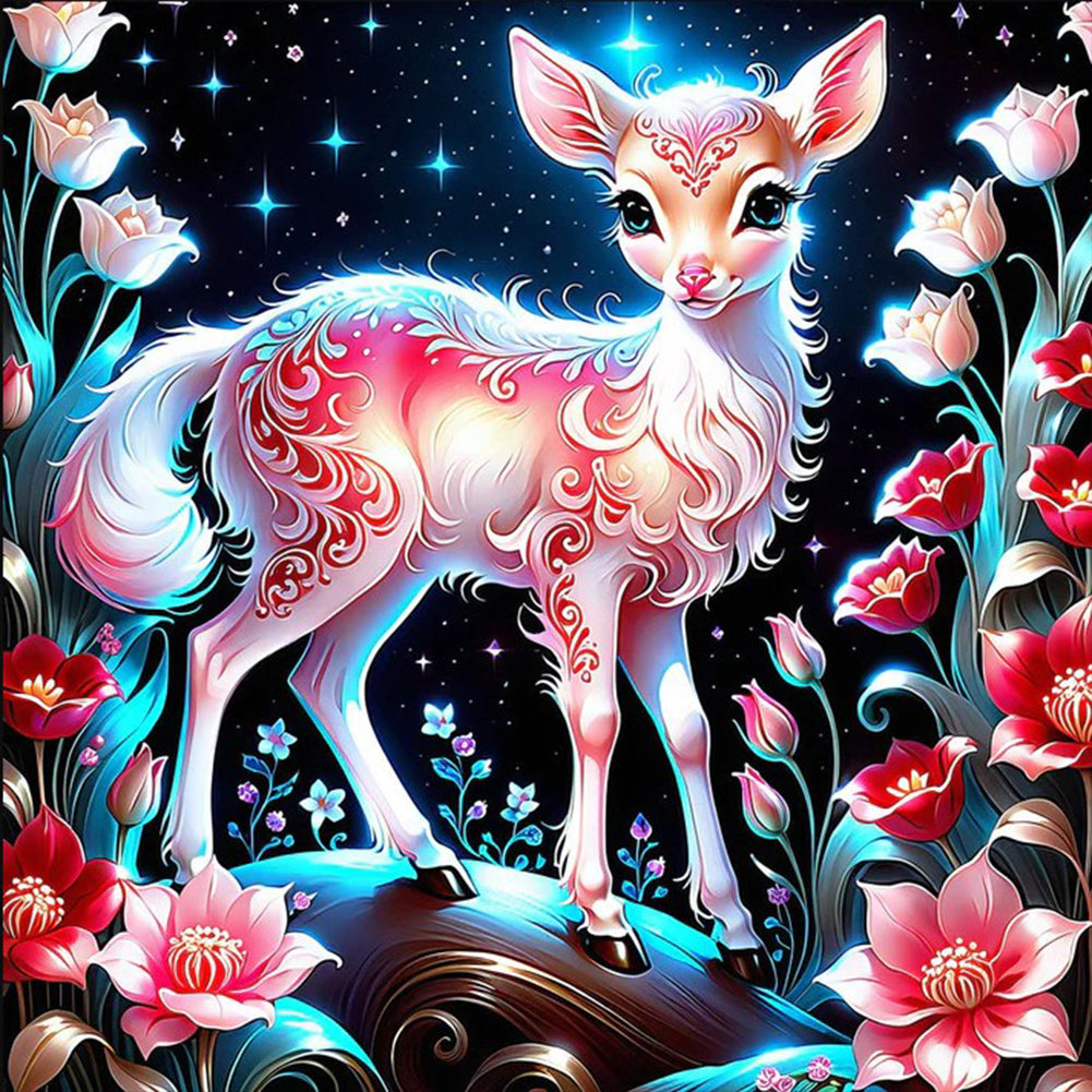 Glowing Deer - Full Round Drill Diamond Painting 30*30CM