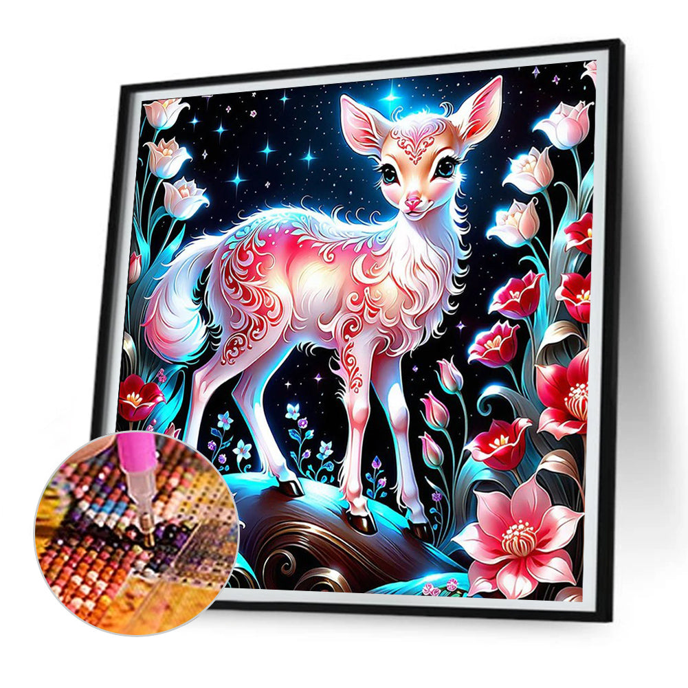 Glowing Deer - Full Round Drill Diamond Painting 30*30CM