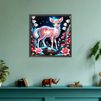 Glowing Deer - Full Round Drill Diamond Painting 30*30CM