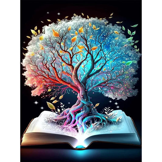 Tree Of Life In Book - Full Round Drill Diamond Painting 30*40CM