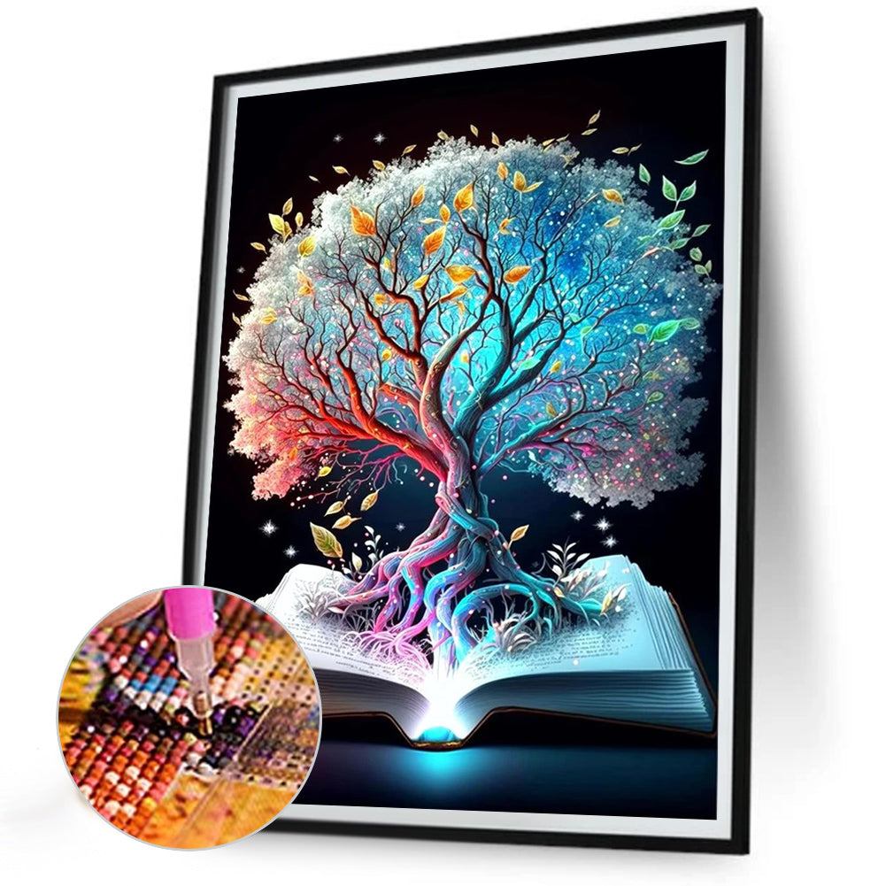 Tree Of Life In Book - Full Round Drill Diamond Painting 30*40CM