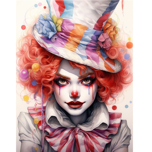 Clown Girl - Full Square Drill Diamond Painting 30*40CM