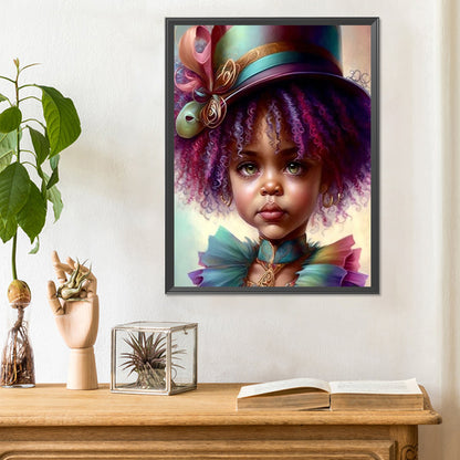 Black Girl - Full Round Drill Diamond Painting 30*40CM