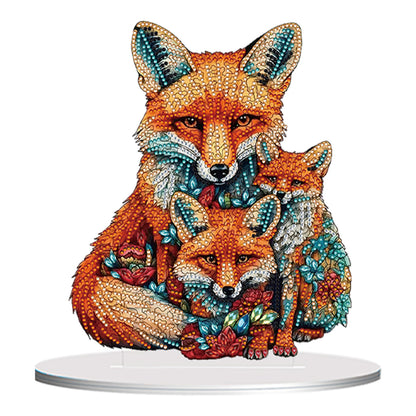 Diamond Painting Desktop Ornament Kit for Home Office Desktop Decor 20x25cm(Fox)