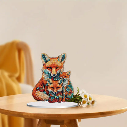 Diamond Painting Desktop Ornament Kit for Home Office Desktop Decor 20x25cm(Fox)