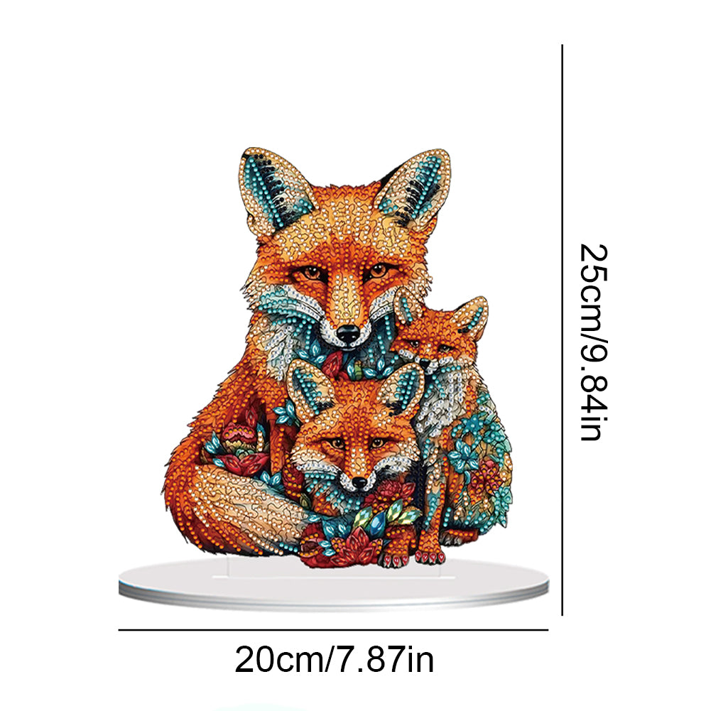 Diamond Painting Desktop Ornament Kit for Home Office Desktop Decor 20x25cm(Fox)