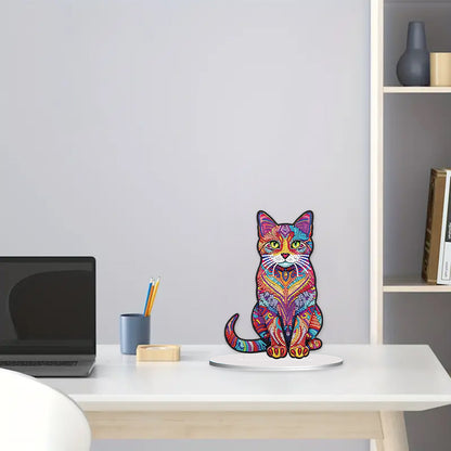 Diamond Painting Desktop Ornament Kit for Home Office Desktop Decor 20x25cm(Cat)