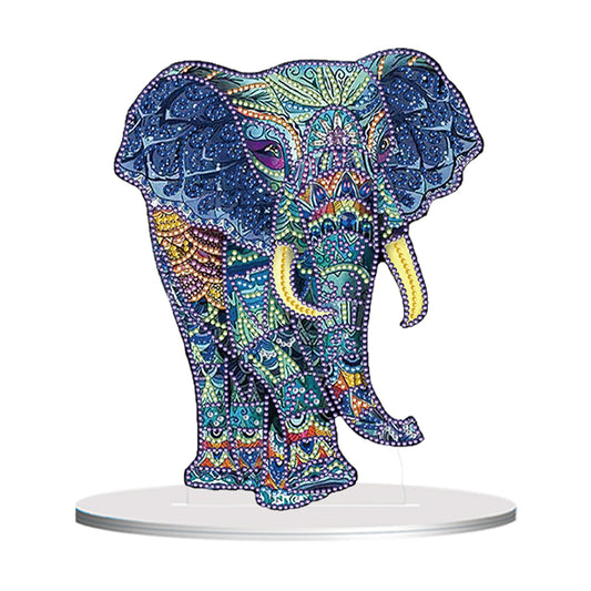 Diamond Painting Desktop Ornament Kit for Office Desktop Decor 20x25cm(Elephant)