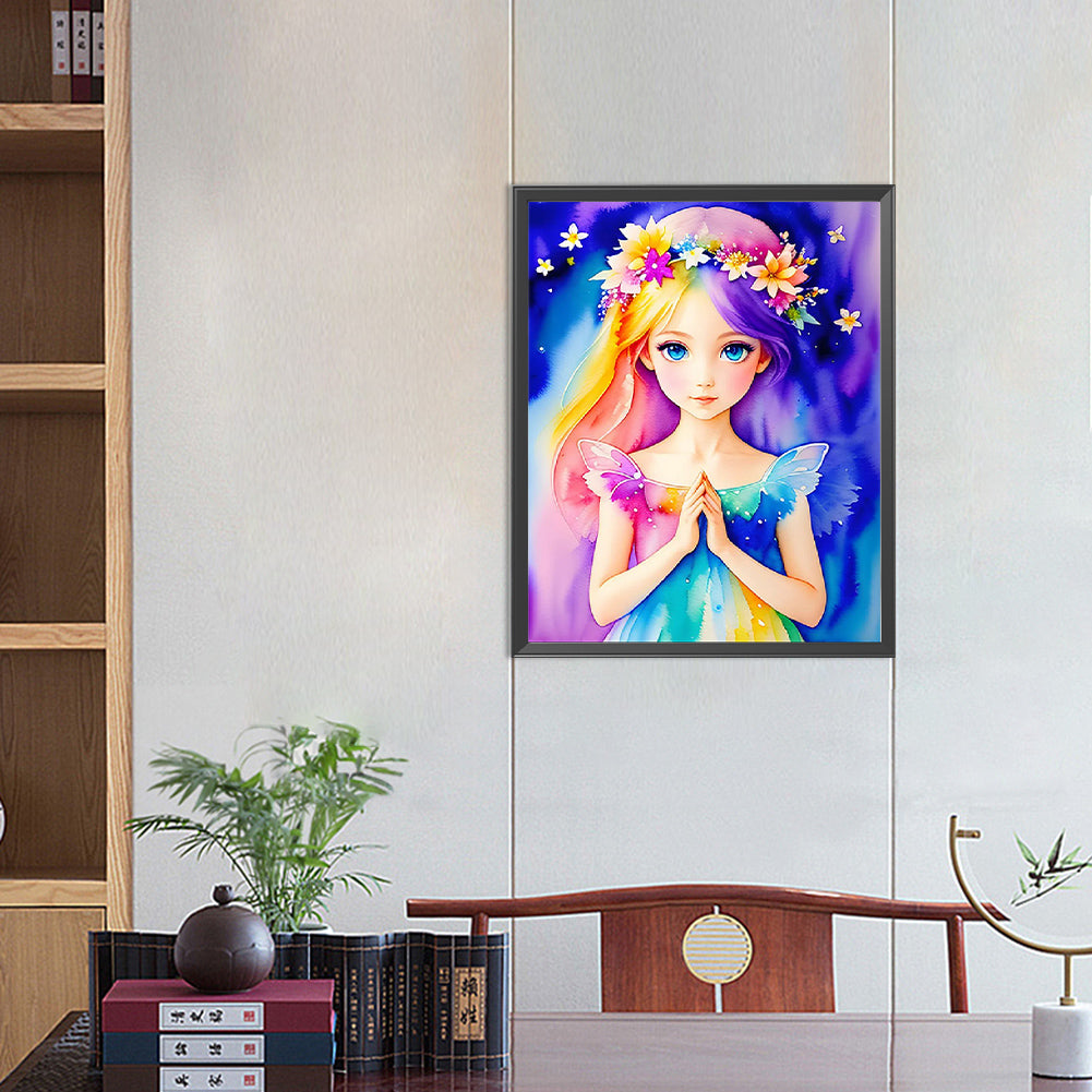 Girl Praying Devoutly - Full Round Drill Diamond Painting 40*50CM