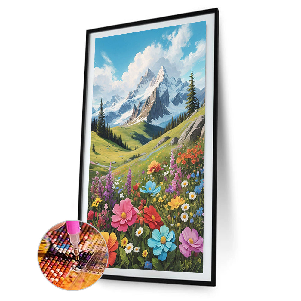 Beautiful Scenery Of Mountains And Rivers - Full Round Drill Diamond Painting 40*60CM