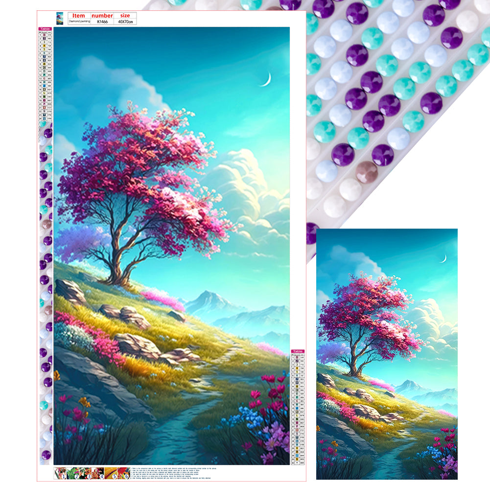 Mountain Wild Flowers And Trees - Full Round Drill Diamond Painting 40*70CM