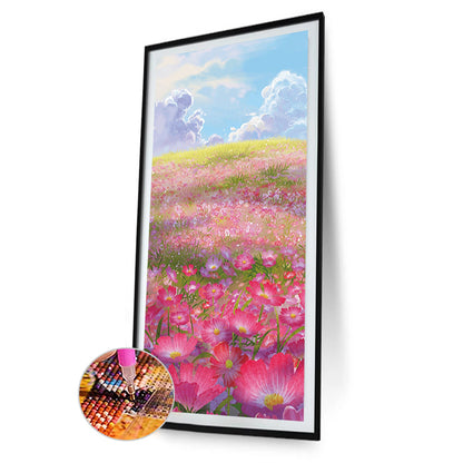 Mountain Wild Flowers And Trees - Full Round Drill Diamond Painting 40*70CM