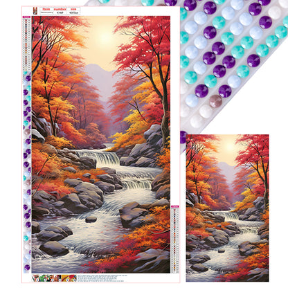 Mountain Wild Flowers And Trees - Full Round Drill Diamond Painting 40*70CM