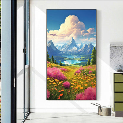 Mountain Wild Flowers And Trees - Full Round Drill Diamond Painting 40*70CM