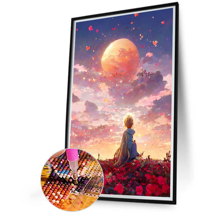 The Little Prince And The Planet Rose - Full Round Drill Diamond Painting 40*60CM